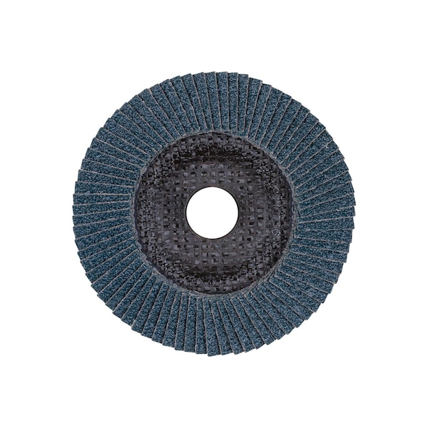 5 X 5/8-11 Thd. POLIFAN® Flap Disc - Z SG POWER STEELOX, Zirconia, 80 Grit, Conical